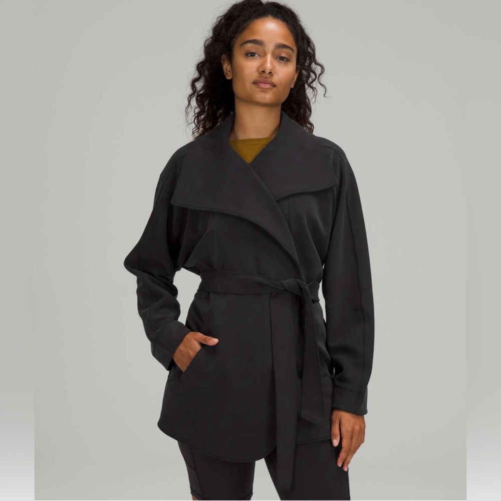 Lululemon Black Softstreme Belted Wrap Jacket Size XL/XXL 16 18 20